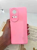 Capa de celular compatível com Oppo Reno 10 Aveludadas Cor:Rosa Bebê