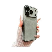 Capa De Celular Em Couro Camurça Com Porta-Cartões Para iPhone 13 14 15 16 17 pro Max E Capa De