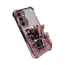 Capa De Celular Espelhada Com Glitter Hello Kitty Para Samsung A57 A37 A27 A17 A07 A56 A36 A26 A16