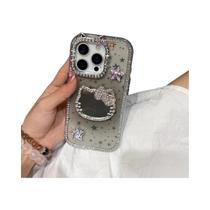 Capa De Celular Hello Kitty Com Glitter E Estrelas Para iPhone 17 16 15 14 13 pro Max, Capa Rígida À
