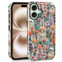 Capa de celular Mainrenka iPhone 16 Kawaii Skeleton Floral Capa de celular Mainrenka iPhone 16 Kawaii Skeleton Floral