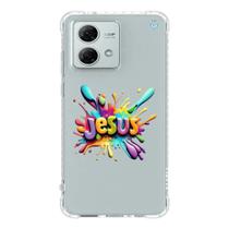 Capa de Celular Motorola Jesus Colorida e Criativa Estilo, Fé e Proteção