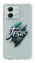 Capa de Celular Motorola Jesus Estilizada Fé em Traços Modernos com Proteção e Amor