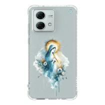 Capa de Celular Motorola Nossa Senhora com Arte em Aquarela Fé, Amor e Proteção em Cada Detalhe