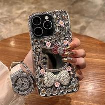 Capa de celular Roemary Diamond Bowknot para iPhone 15 Pro Max branca Capa de celular Roemary Diamond Bowknot para iPhone 15 Pro Max branca