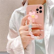 Capa de celular Roemary Pink Flower Daisy iPhone 15 com pulseira Capa de celular Roemary Pink Flower Daisy iPhone 15 com pulseira