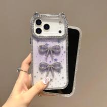Capa de celular Roemary Stars Bowknots para iPhone 15 6,1" roxa Capa de celular Roemary Stars Bowknots para iPhone 15 6,1" roxa