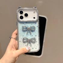 Capa de celular Roemary Stars Bowknots para iPhone 15 Pro Max azul Capa de celular Roemary Stars Bowknots para iPhone 15 Pro Max azul