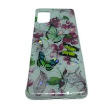 Capa de celular Samsung Galaxy A51 ante queda estampada floridas e borboletas