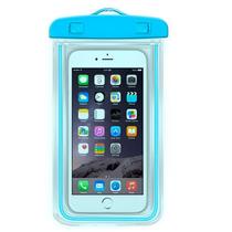Capa de Celular Transparente Azul Prova Dágua Universal