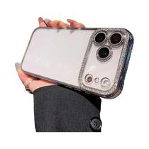 Capa De Celular Transparente Com Glitter E Diamantes À Prova De Choque Para iPhone 17 pro Max 16 15
