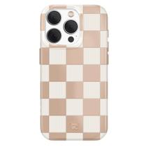 Capa de Celular Velvet Caviar para iPhone 15 Pro - Estampa Checkered Nude