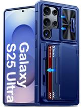 Capa de Celular Vizvera com Carteira para Samsung Galaxy S25 Ultra - Azul
