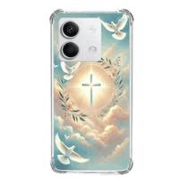 Capa de Celular Xiaomi Espírito Santo com Cruz e Pombas - Fé, Luz e Proteção Divina