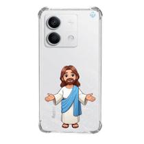 Capa de Celular Xiaomi Jesus Caricatura Infantil - Proteção e Amor Divino no Seu Smartphone