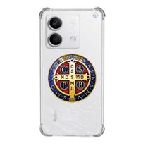 Capa de Celular Xiaomi São Bento Medalha de Proteção contra o Mal Fé, Força e Segurança Espiritual