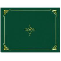 Capa de certificado Geographics Hunter Green com folha dourada, pacote com 5