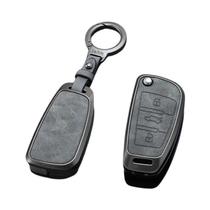 Capa De Chave De Carro Em Couro E Liga Audi Para A1 A3 A4 A5 A6 A7 Q3 Q5 Q7 Q8 TT S3 S4 S6 RS