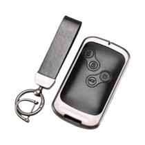 Capa De Chave De Carro Em Liga De Zinco E Couro Para Renault Duster Captur Clio Logan Megane Koleos Capa De Chave De Carro Em Liga De Zinco E Couro Para Renault Duster Captur Clio Logan Megane Koleos
