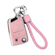 Capa De Chave De Carro TPU Para VW Volkswagen Golf 7 Tiguan SEAT Ateca Skoda Octavia Com 3 Botões
