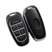 Capa De Chave Inteligente Em TPU Com Borda Prateada Para Hyundai Tucson Solaris Sonata Hybrid NEXO