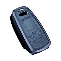 Capa De Chave Remota De Metal E Couro Para Audi A4 A5 A6 Q5 Q7 S4 S5 S7 TT TTS TFSI RS