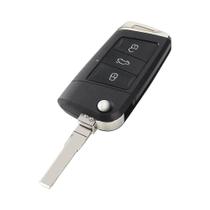 Capa De Chave Remota Flip De 3 Botões Para VW Golf Jetta Passat CC Tiguan Polo Beetle Skoda KEYYOU Capa De Chave Remota Flip De 3 Botões Para VW Golf Jetta Passat CC Tiguan Polo Beetle Skoda KEYYOU