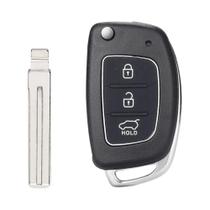 Capa De Chave Remota Para Carro Hyundai Com 3 Botões Flip Para Solaris Verna Elantra Santa Fe I10