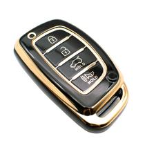 Capa de chaveiro FEYOUN compatível com Hyundai Elantra Black