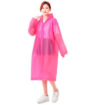 Capa de Chuva Adulto Impermeável cor Rosa Reforçada
