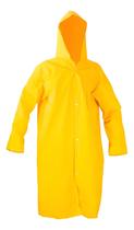 Capa de Chuva Amarela Forrada com Capuz Impermeável Profissional para Construção Civil Tamanho:G