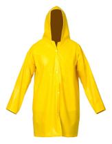 Capa de Chuva Amarela PVC Pop Com Forro Poliéster e Capuz Capa de Chuva Amarela PVC Pop Com Forro Poliéster e Capuz
