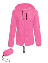 Capa de chuva Avoyage, leve, impermeável, corta-vento, rosa vermelha