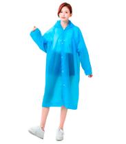 Capa de Chuva Azul Adulto Impermeável Reforçada Unissex