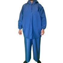 Capa De Chuva Azul Jardineira Casaco Impermeável profissional reforçada Adulto Pescador com capuz para adulto