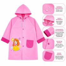 Capa De Chuva Com Capuz Infantil Para Criança Impermeável