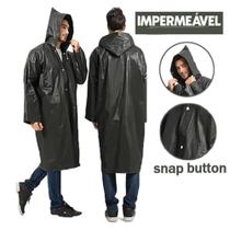 Capa de chuva com capuz PVC preta, profissional, durável, impermeável, com revestimento grosso