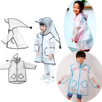 Capa de Chuva com Touca Transparente Infantil M G GG Colorida Meninas e Meninos