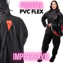 Capa de Chuva conjunto com jaqueta com gola e calça pvc 0,28mm Combate Pioneira