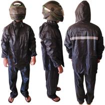 Capa de Chuva Conjunto Completo Motoqueiro Motoboy Com Faixa Refletiva Capuz
