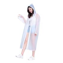 Capa De Chuva De Eva Branca Capuz Adulto 116cm Resistente