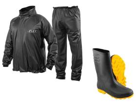 Capa De Chuva Delta Flex M + Bota Vonder Solado Amarelo 42 Capa De Chuva Delta Flex M + Bota Vonder Solado Amarelo 42