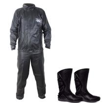 Capa De Chuva Delta M + Bota Motosafe 37 Motoqueiro Motoboy