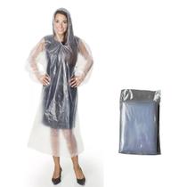 Capa de Chuva Descartável Plástico Transparente Com Capuz