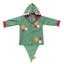 Capa De Chuva Fechada Dinossauro Verde Tamanho 1