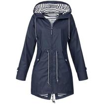 Capa de Chuva Feminina Impermeável e Leve - Com Cordão para Caminhadas