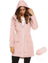 Capa de chuva feminina LOMON impermeável com capuz rosa XXL
