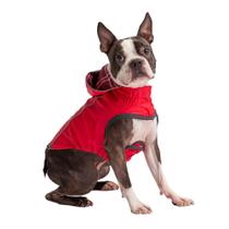 Capa de Chuva GF Pet Dupla Face Vermelho e Xadrez para Cães - Tam. 3G