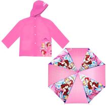 Capa De Chuva + Guarda Chuva Com Estampa De Personagem Infantil Para Crianças Impermeável Capuz Ajustável - Semax Capa De Chuva + Guarda Chuva Com Estampa De Personagem Infantil Para Crianças Impermeável Capuz Ajustável - Semax