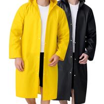 Capa De Chuva Impermeável Jaqueta Com Capuz Longo